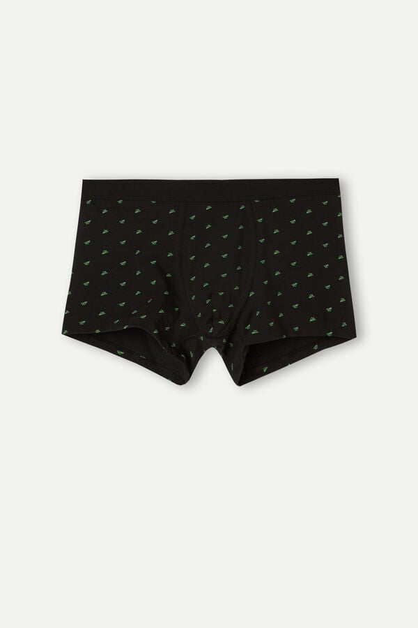 Intimssimi Paper Plane Boxers in Stretch Supima® Cotton Black | ILNZX49164