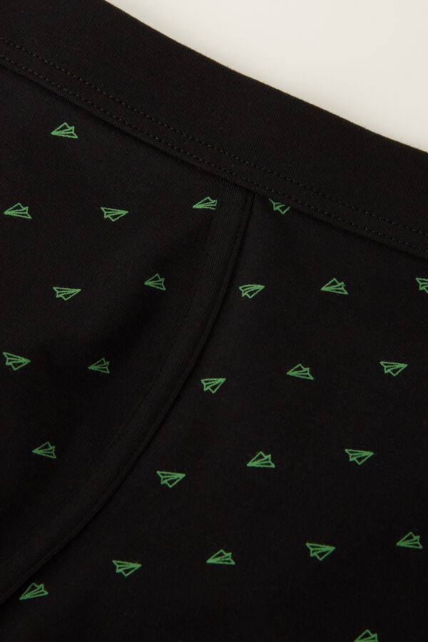 Intimssimi Paper Plane Boxers in Stretch Supima® Cotton Black | ILNZX49164