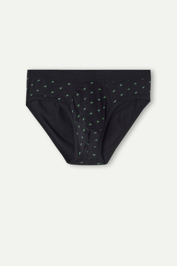 Intimssimi Paper Plane Briefs in Stretch Supima® Cotton Black | UILND58879