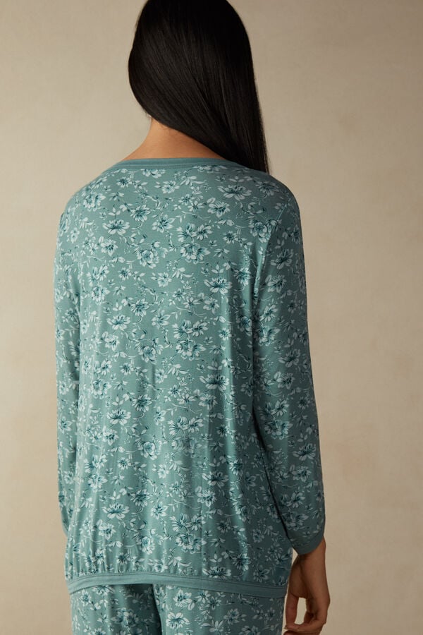 Intimssimi Prairie Bouquet Long Sleeve Top Green | ZILMJ72669