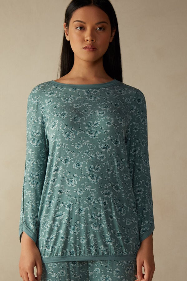 Intimssimi Prairie Bouquet Long Sleeve Top Green | ZILMJ72669