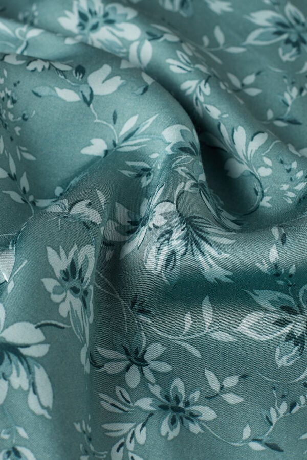 Intimssimi Prairie Bouquet Satin Viscose Top Green | XILGW76611