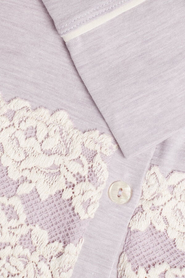 Intimssimi Pretty Flower Open Front Nightshirt Violet | EILVG37409