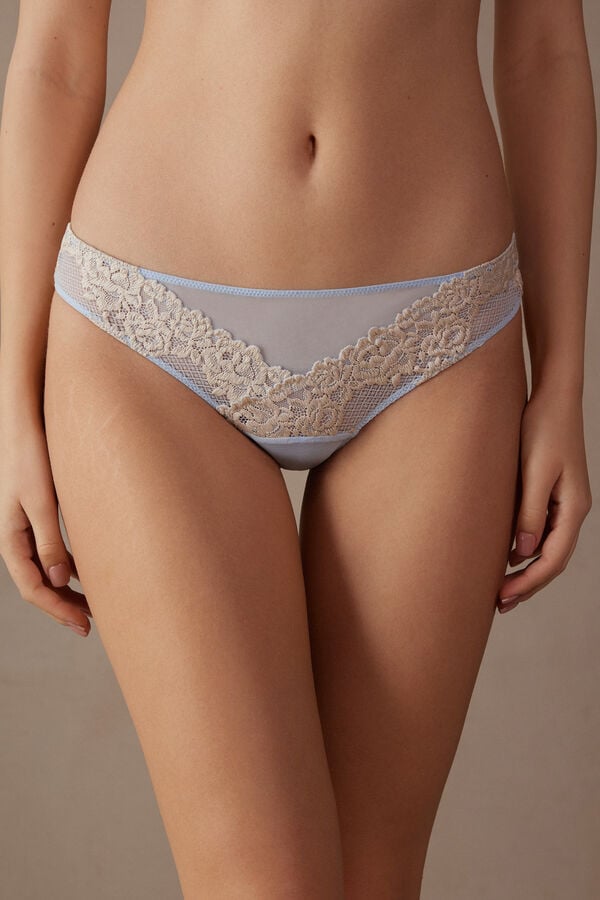 Intimssimi Pretty Flowers Brazilian Light Blue | GILEC98187