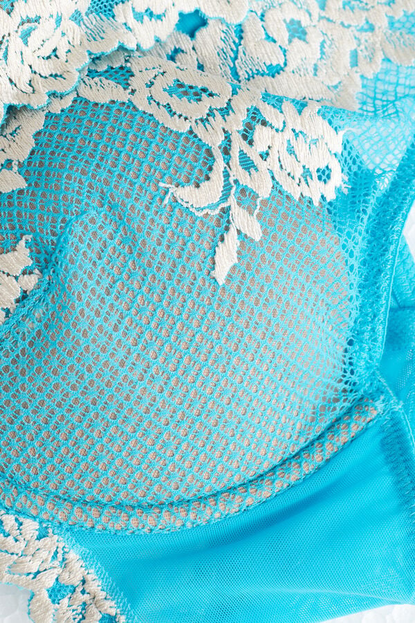 Intimssimi Pretty Flowers Elena Balconette Bra Blue | ILCVG83301