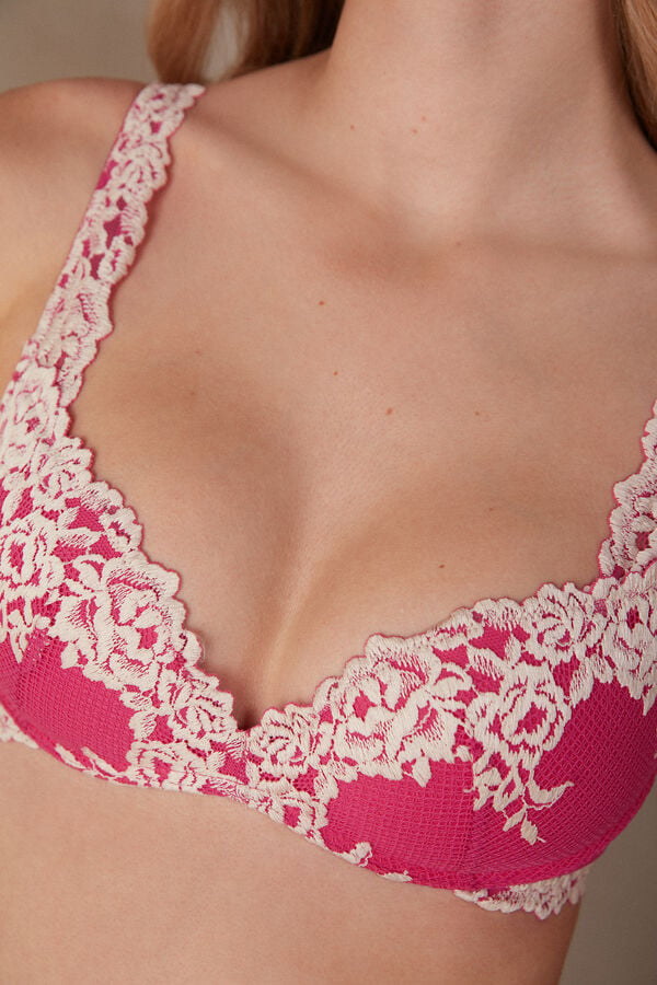 Intimssimi Pretty Flowers Gioia Super Push-up Bra Pink | TILPQ26701