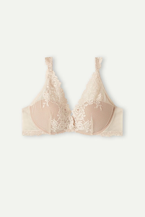 Intimssimi Pretty Flowers Giorgia Balconette Bra Natural | LILTR90751