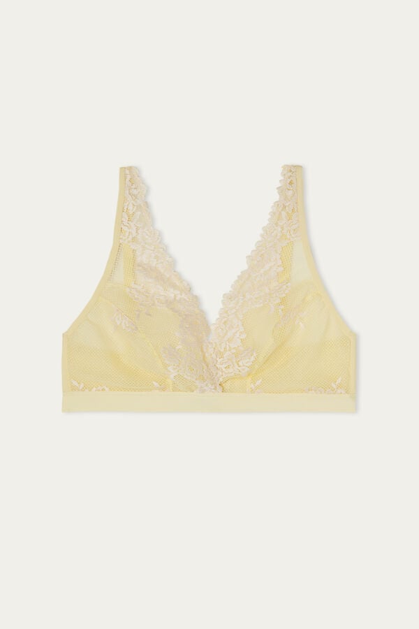 Intimssimi Pretty Flowers Lara Triangle Bra Yellow | YILVQ61202