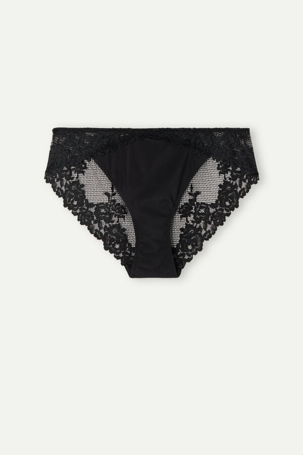 Intimssimi Pretty Flowers Panties Black | ILXMI16691