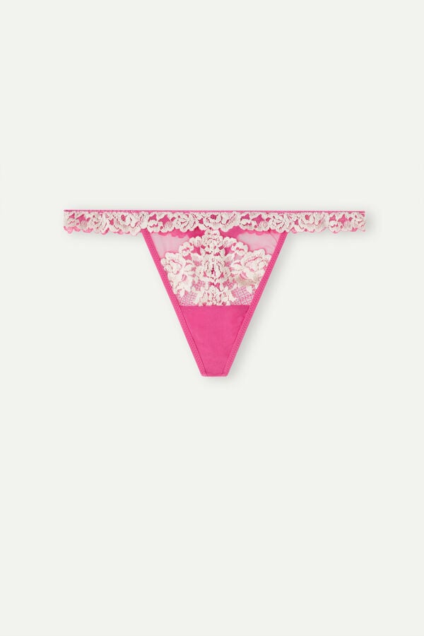 Intimssimi Pretty Flowers String Thong Pink | ILQAV73778