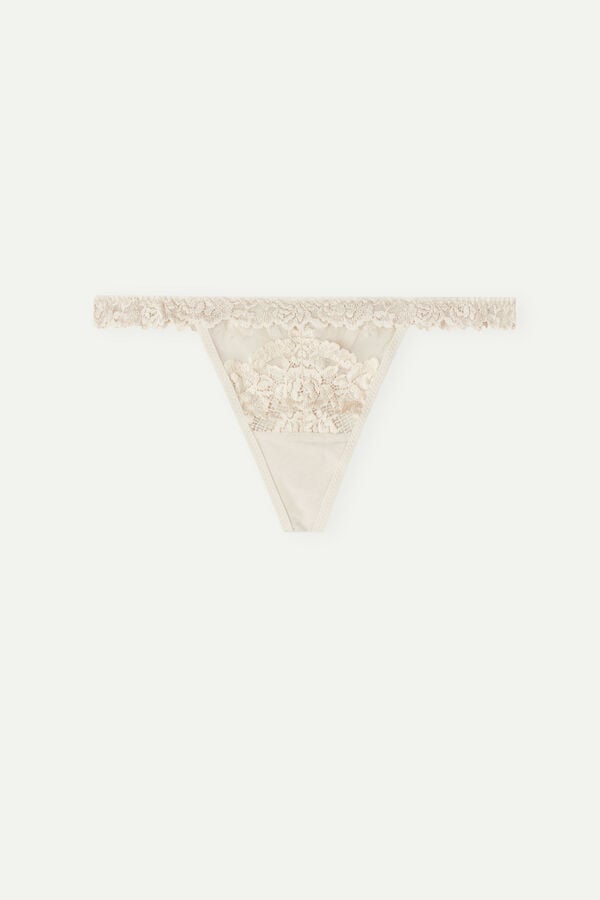 Intimssimi Pretty Flowers String Thong White | LILTR86228