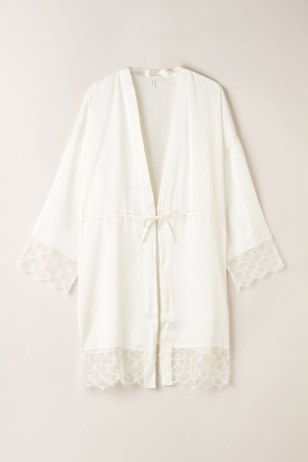 Intimssimi Pure Charme Silk Kimono White | BILSO62442