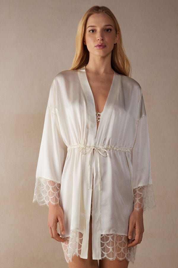 Intimssimi Pure Charme Silk Kimono White | BILSO62442