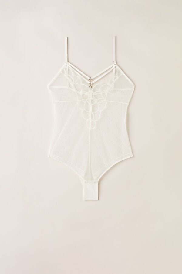 Intimssimi Pure Charme Tulle Bodysuit White | MILHR51278