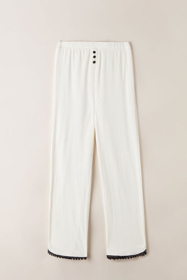 Intimssimi Pure Joy Full Length Cotton Pants White | ILZPD42209