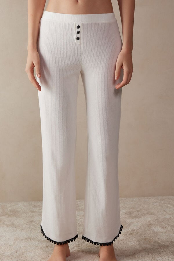 Intimssimi Pure Joy Full Length Cotton Pants White | ILZPD42209