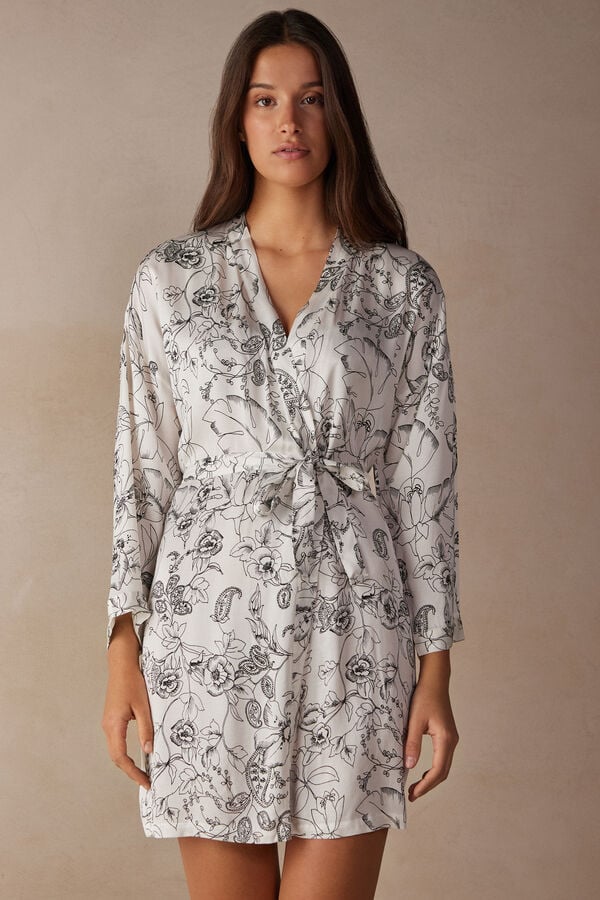 Intimssimi Pure Joy Satin Kimono Print | YILVQ33409