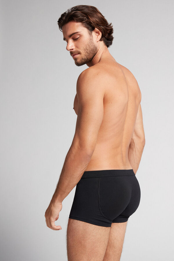 Intimssimi Push-up Boxers in Stretch Cotton Black | DILKV91799