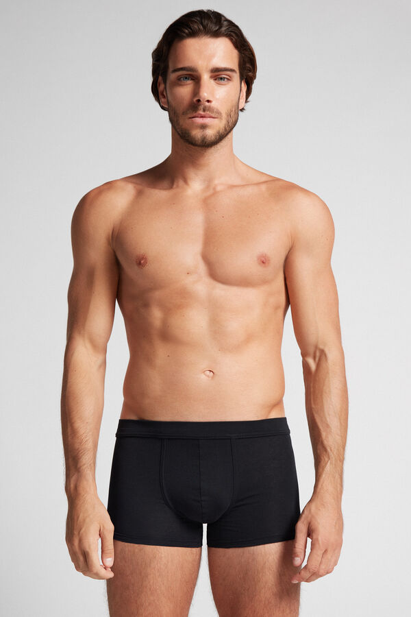 Intimssimi Push-up Boxers in Stretch Cotton Black | DILKV91799