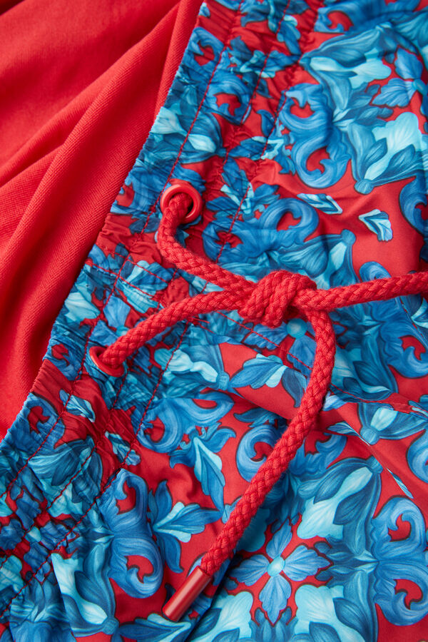 Intimssimi Red Moroccan Print Swim Trunks Blue | TILPQ98453