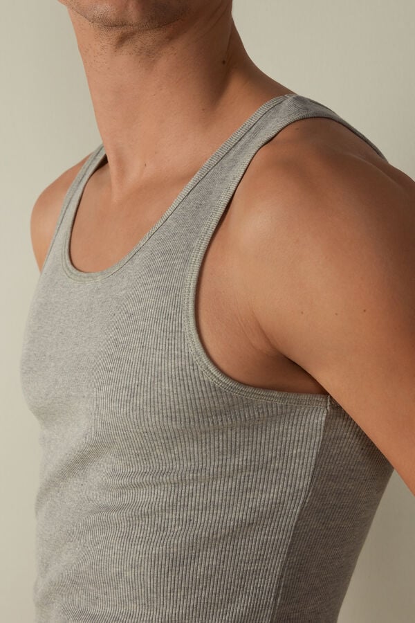 Intimssimi Ribbed Supima Cotton Tank Top Grey | ILJBT90000