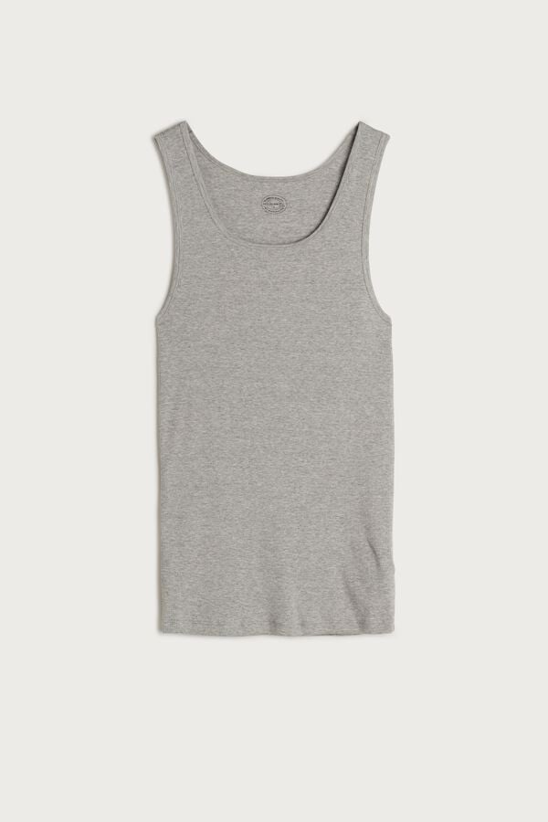 Intimssimi Ribbed Supima Cotton Tank Top Grey | ILJBT90000