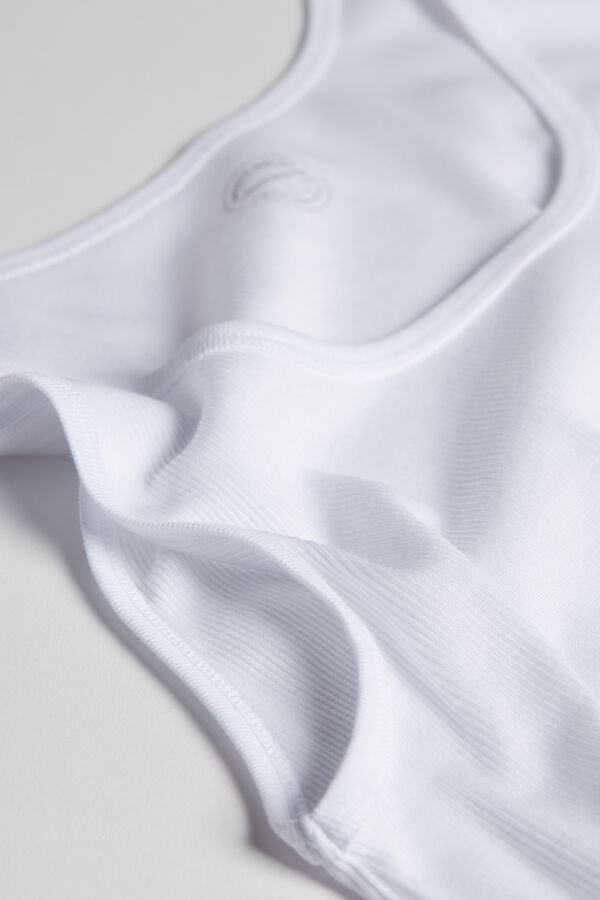 Intimssimi Ribbed Supima Cotton Tank Top White | ILQAV59542