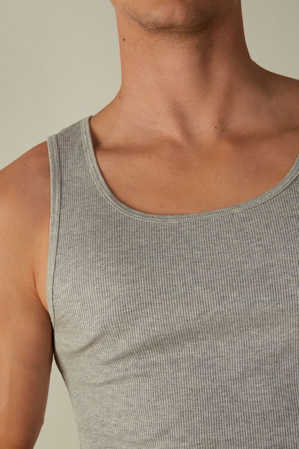 Intimssimi Ribbed Supima Cotton Tank Top Grey | SILNY85997