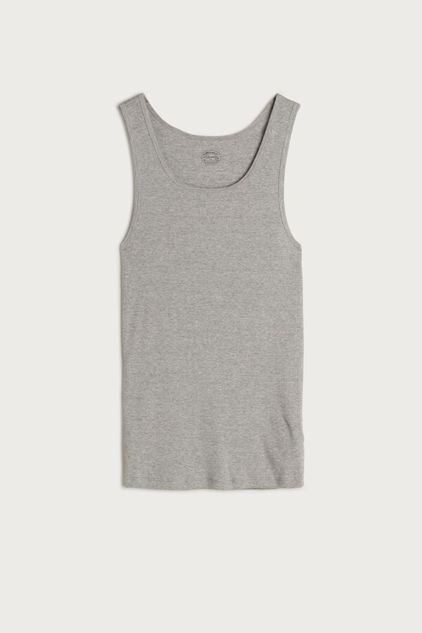 Intimssimi Ribbed Supima Cotton Tank Top Grey | SILNY85997