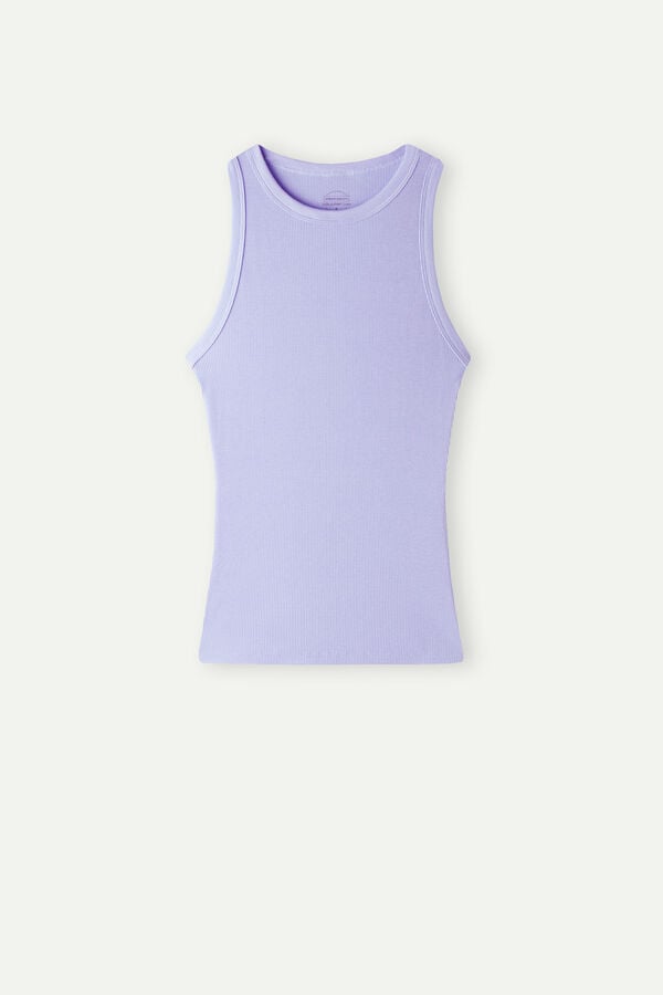 Intimssimi Ribbed Tank Top in Supima® Cotton Violet | FILHY59956