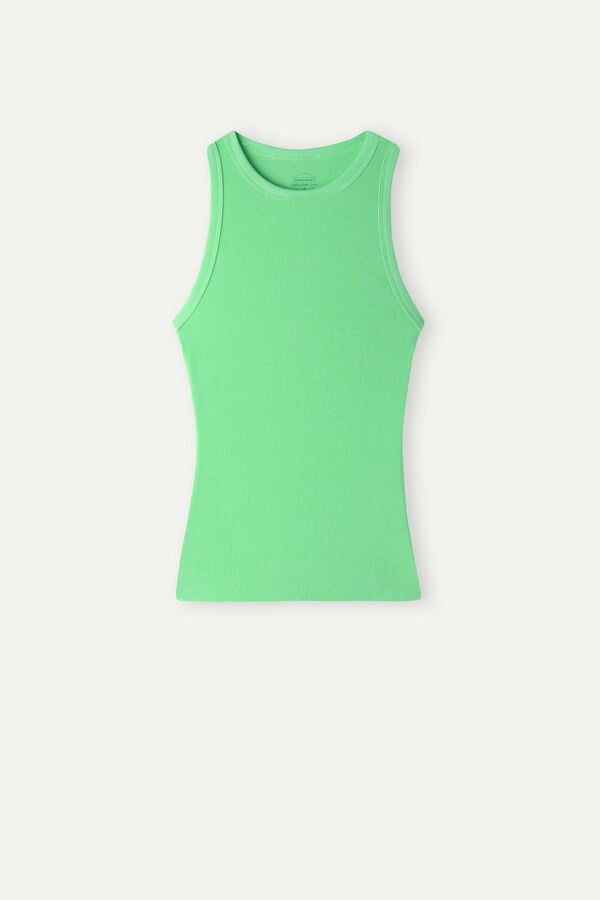 Intimssimi Ribbed Tank Top in Supima® Cotton Green | SILVO13871