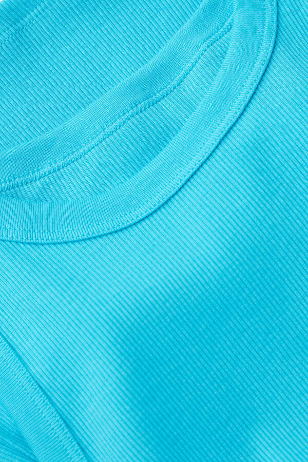 Intimssimi Ribbed Tank Top in Supima® Cotton Blue | XILGW23014