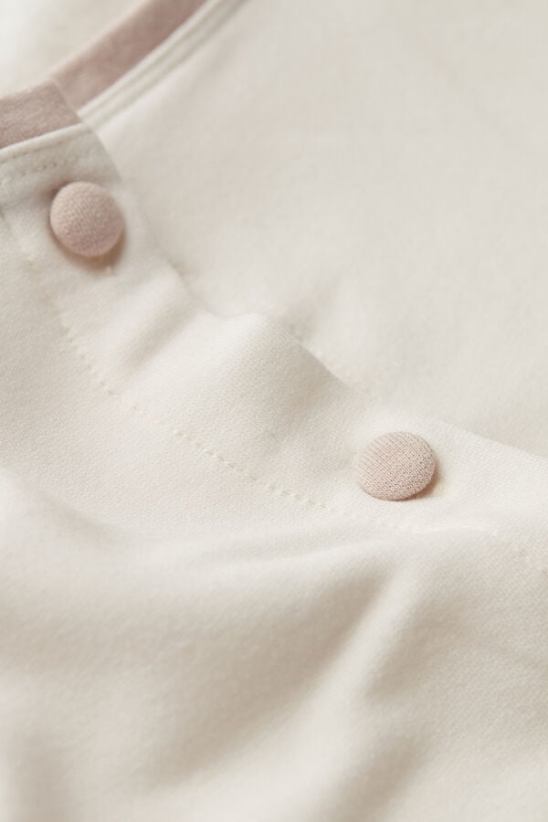 Intimssimi Romantic Bedroom Button Up Top in Modal with Wool White | EILHC29861