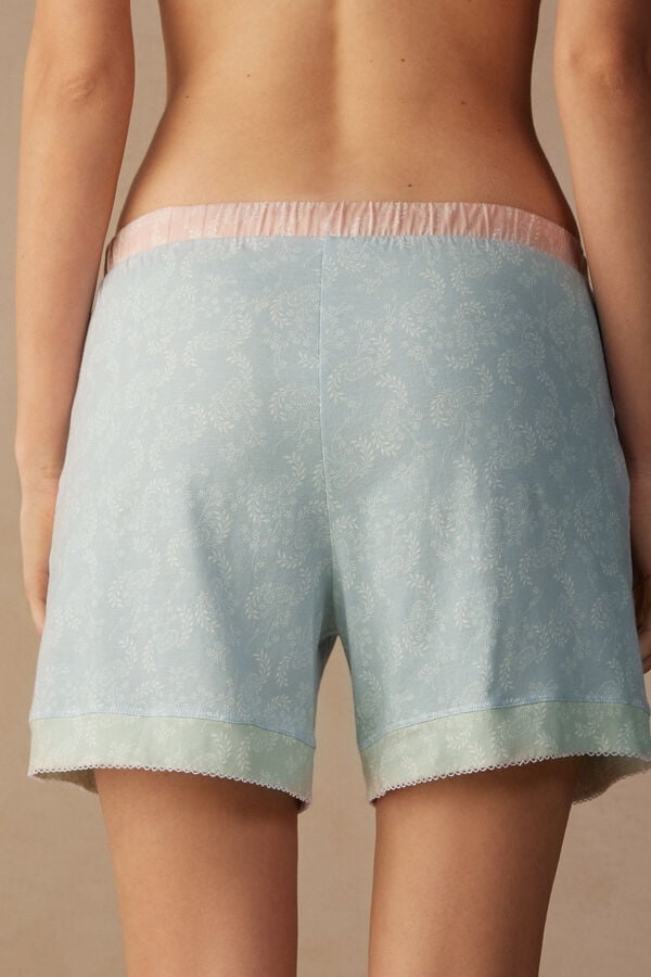 Intimssimi Romantic Cashmere Cotton Shorts Light Blue | UILTG56597