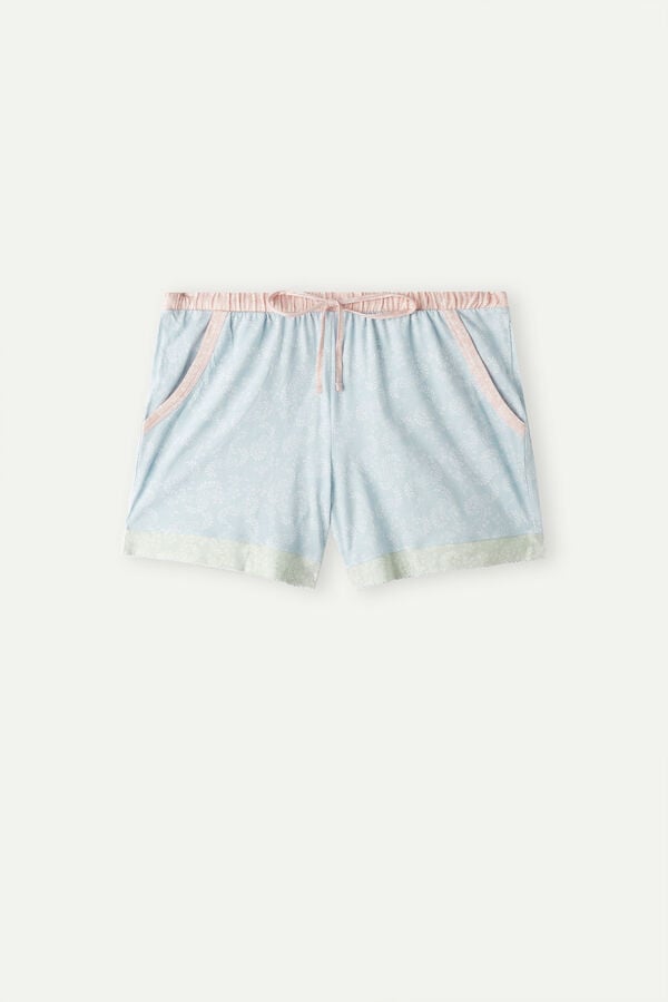 Intimssimi Romantic Cashmere Cotton Shorts Light Blue | UILTG56597