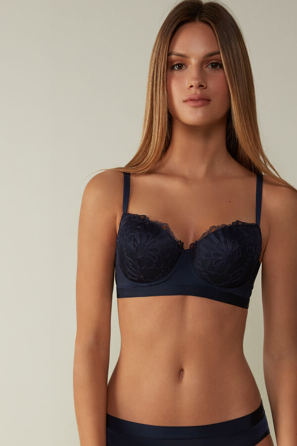 Intimssimi Romantic Life Sofia Balconette Bra Blue | ILXBR87488