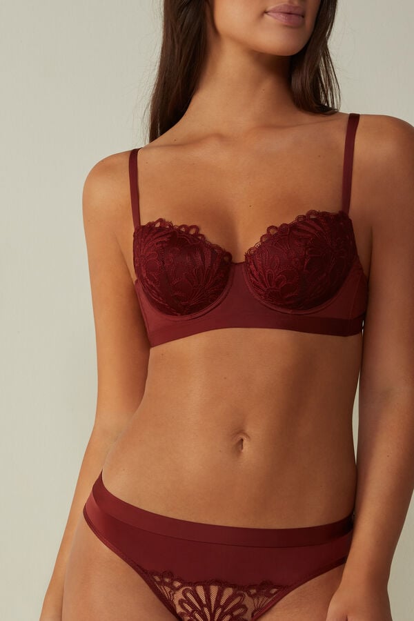 Intimssimi Romantic Life Sofia Balconette Bra Red | MILHR37026