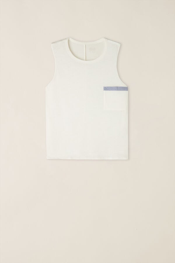 Intimssimi Santorini View Tank Top in Supima® Ultrafresh Cotton White | ILCIF50522