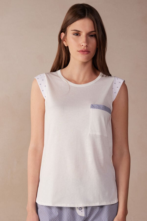 Intimssimi Santorini View Tank Top in Supima® Ultrafresh Cotton White | ILCIF50522