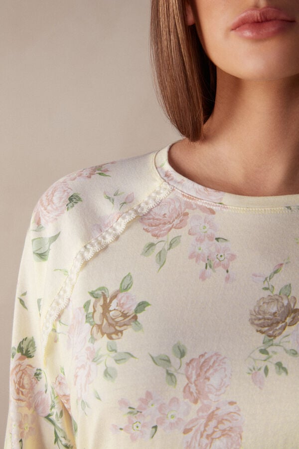 Intimssimi Scent of Roses Long Sleeve Cotton T-shirt Print | ILQAV71716