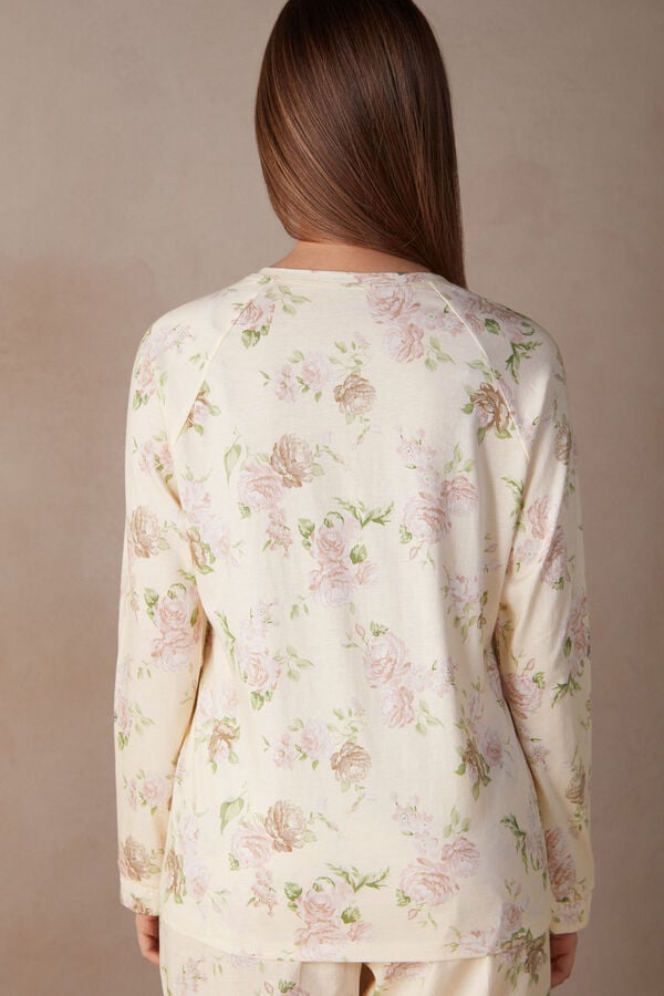 Intimssimi Scent of Roses Long Sleeve Cotton T-shirt Print | ILQAV71716