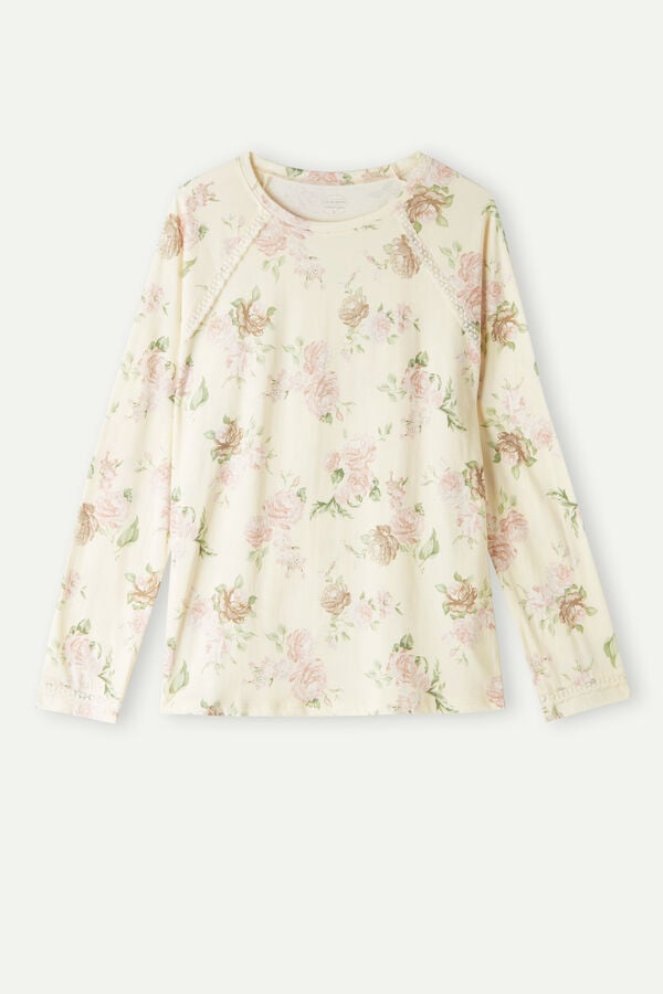 Intimssimi Scent of Roses Long Sleeve Cotton T-shirt Print | ILQAV71716