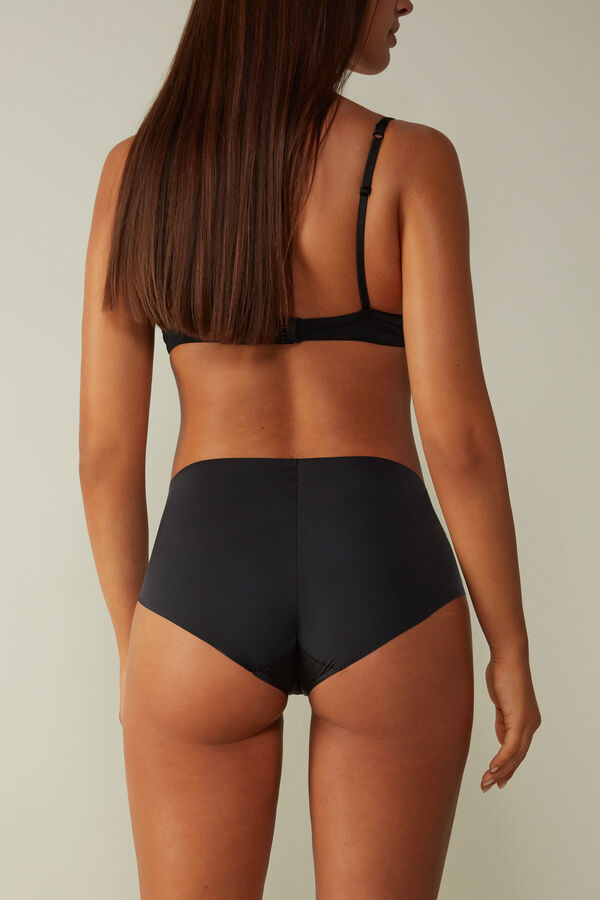 Intimssimi Seamless Microfiber Hipster Black | ILNZX73300