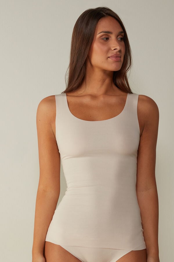 Intimssimi Seamless Supima® Cotton Tank Top Natural | ILJVR94188