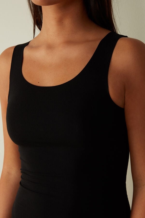 Intimssimi Seamless Supima® Cotton Tank Top Black | ILZDE72162