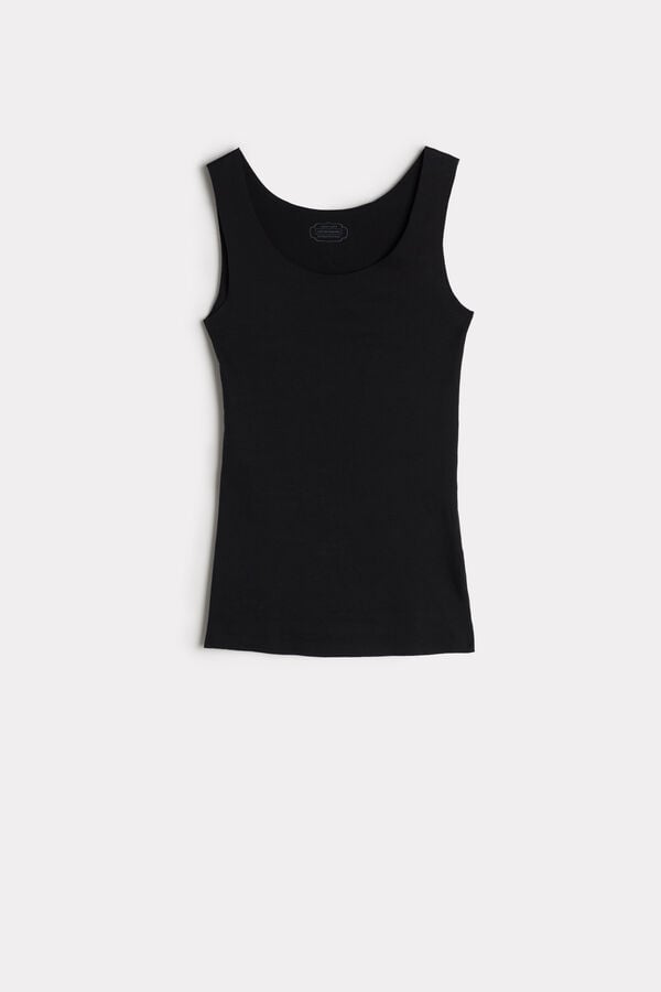 Intimssimi Seamless Supima® Cotton Tank Top Black | ILZDE72162