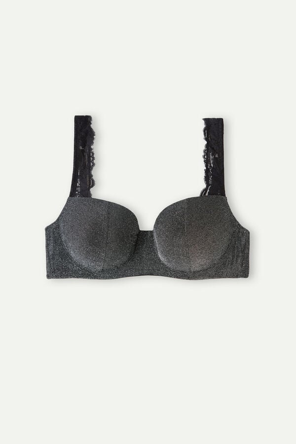 Intimssimi Shimmer All Night Love Sofia Balconette Bra Grey | LILSX92451