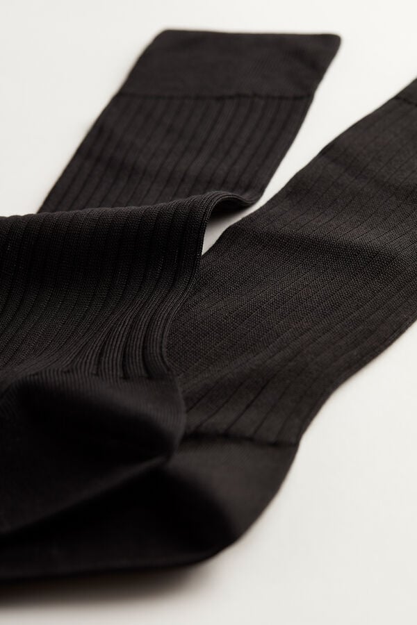 Intimssimi Short Ribbed Egyptian Cotton Socks Black | ILJKU47203