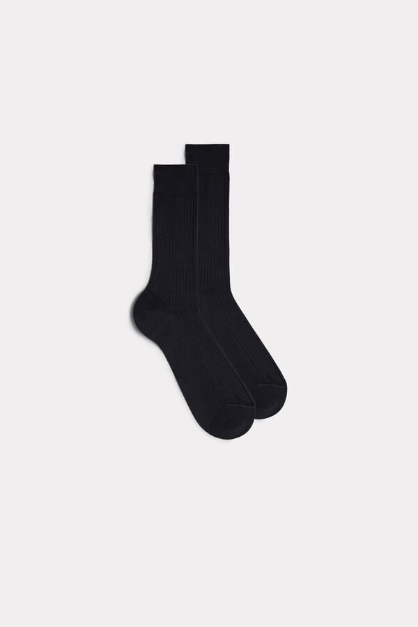 Intimssimi Short Ribbed Egyptian Cotton Socks Grey | XILBH14304