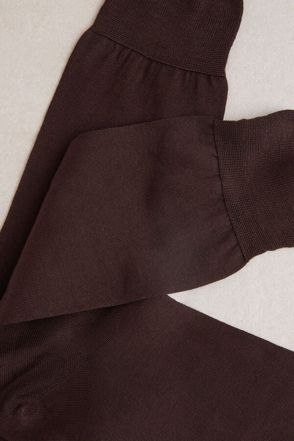 Intimssimi Short Sateen Egyptian Cotton Socks Brown | ILCIF86183